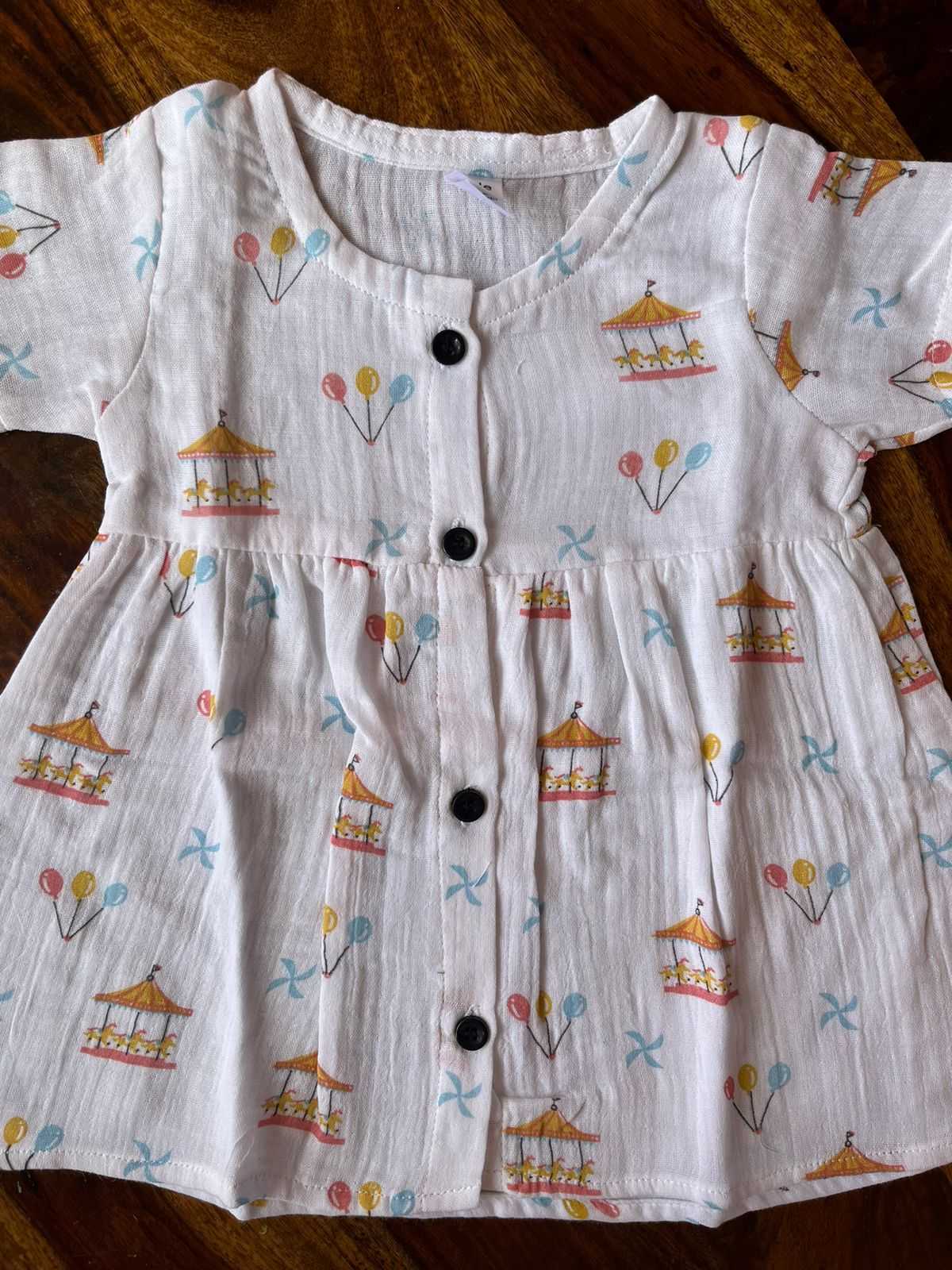 Organic Muslin Half-Sleeve Frock