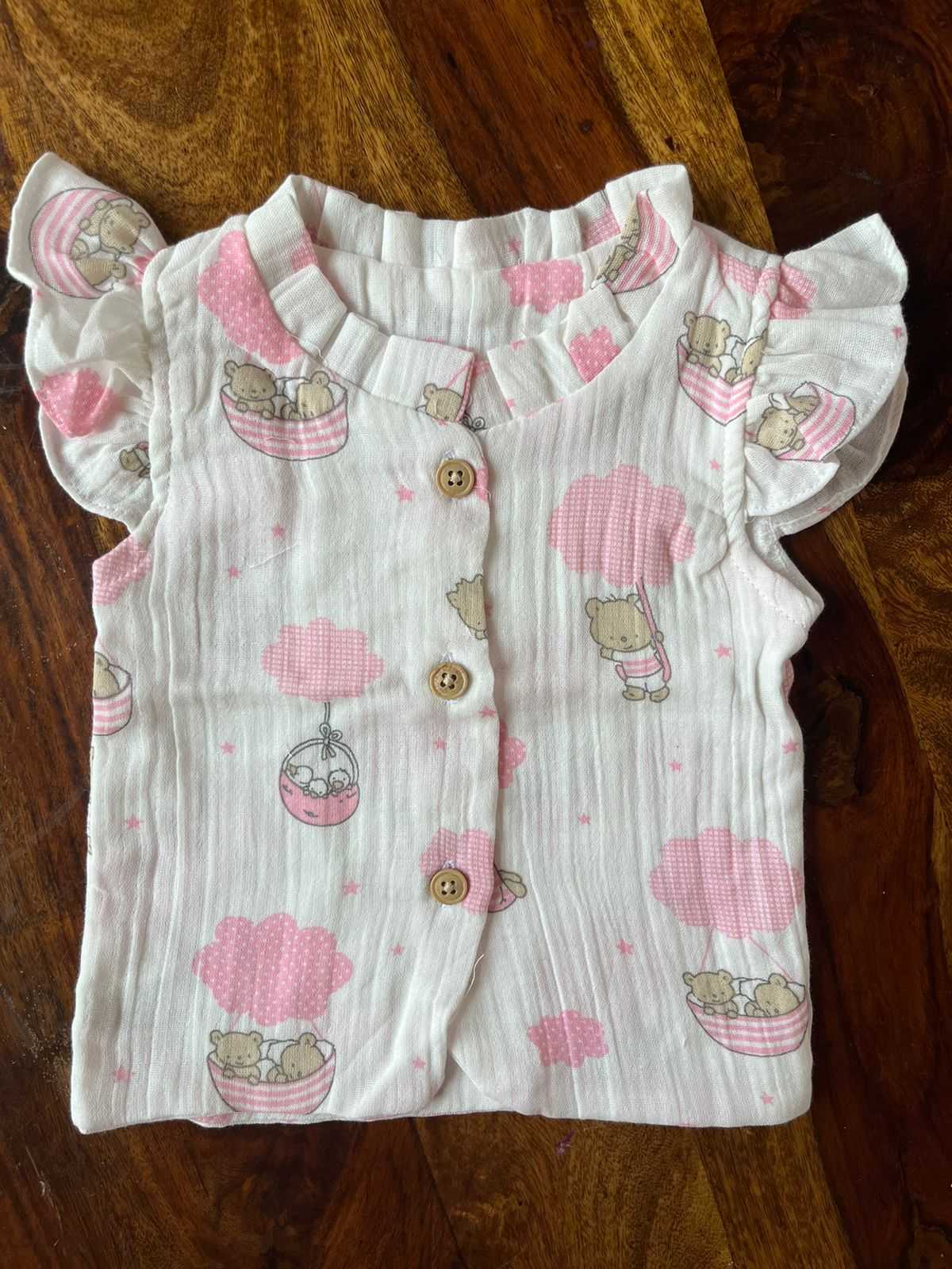 Organic Muslin Frill Top