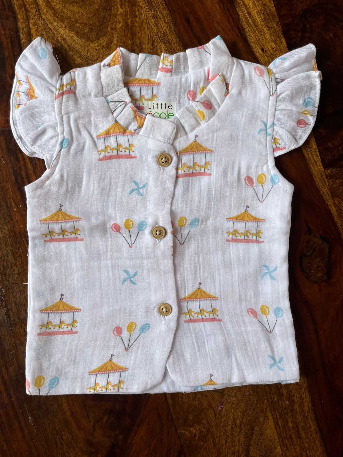 Organic Muslin Frill Top