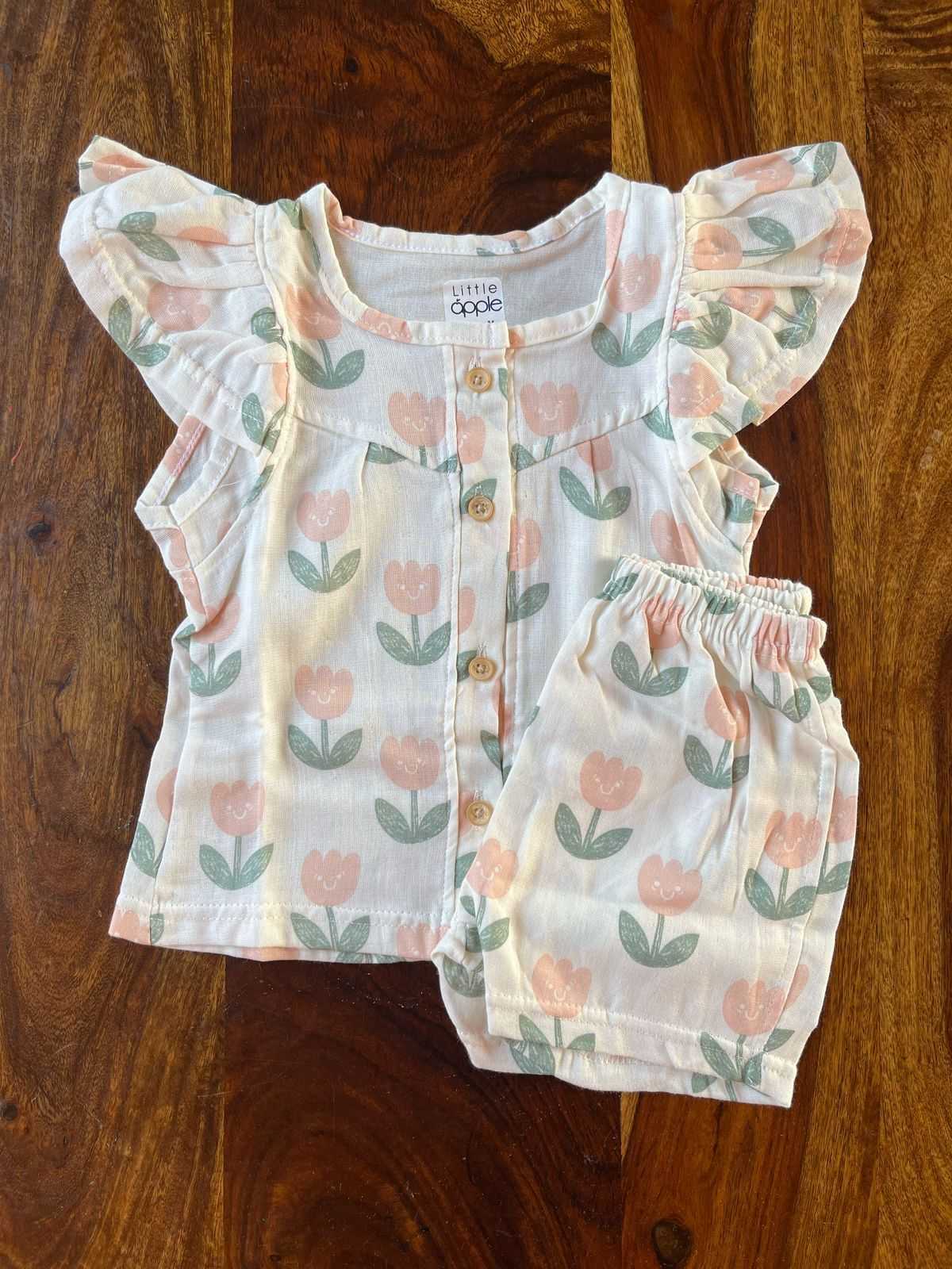 Organic Muslin Frill Top & Shorts Set