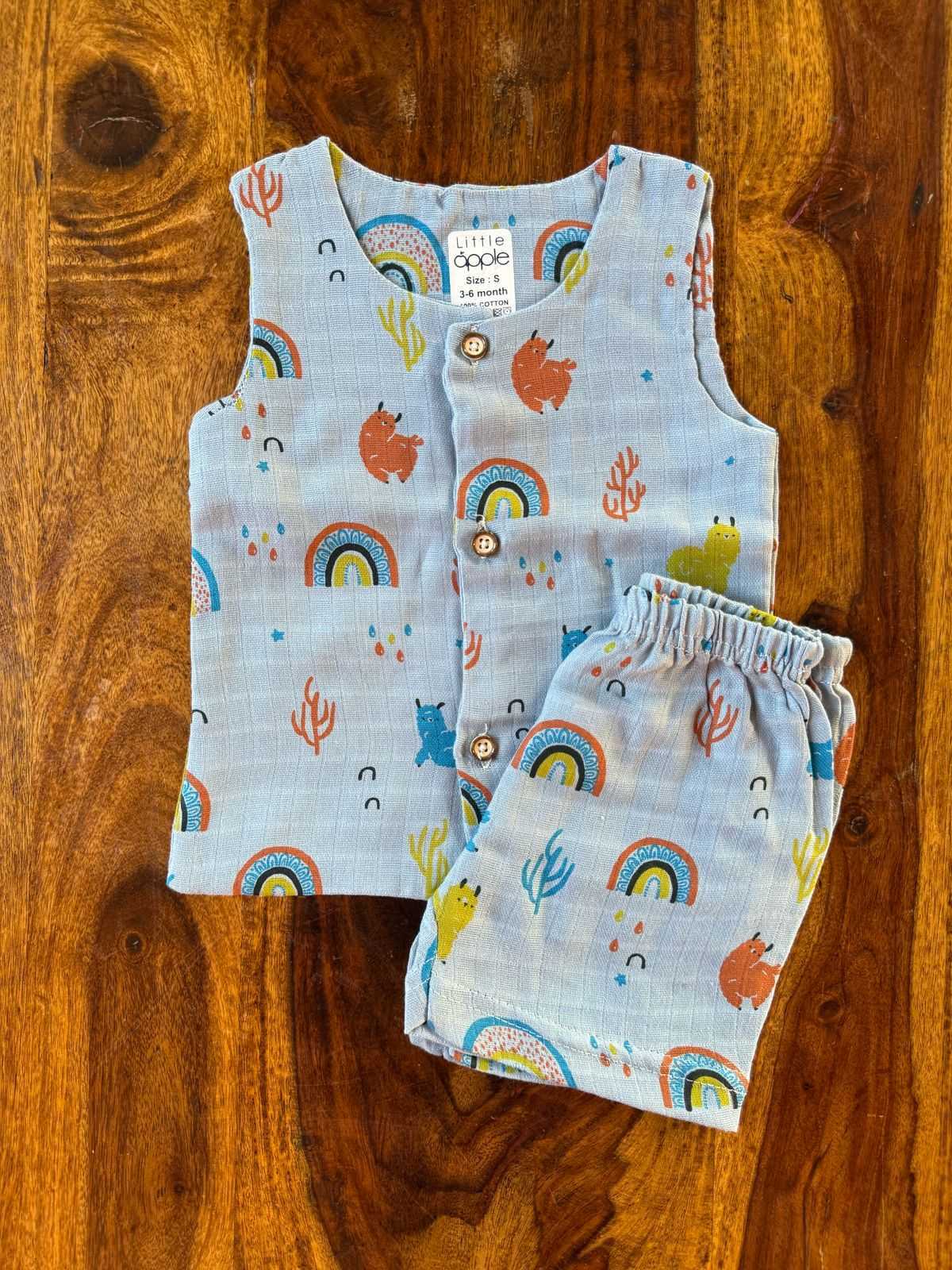 Organic Muslin Jabla with Shorts