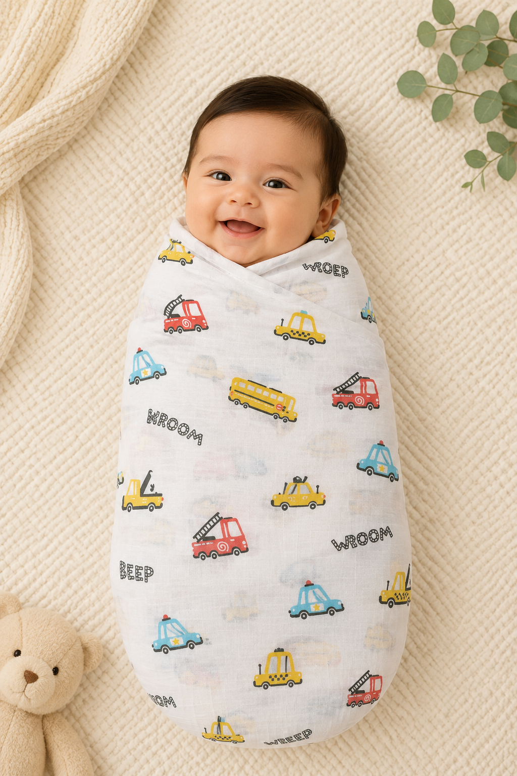 Pure Organic Muslin Swaddle 100 * 100 cm