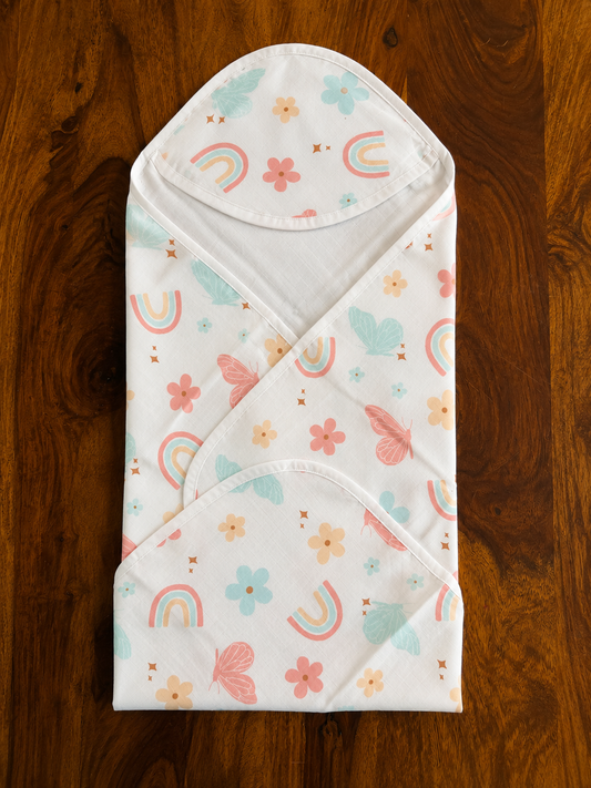 Organic Muslin Hooded Towel for Babies – 70 × 70 cm