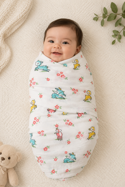 Pure Organic Muslin Swaddle 100 * 100 cm