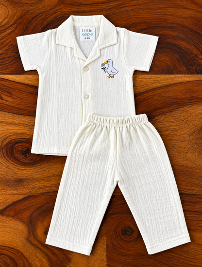 Muslin Collar Shirt & Pant Set