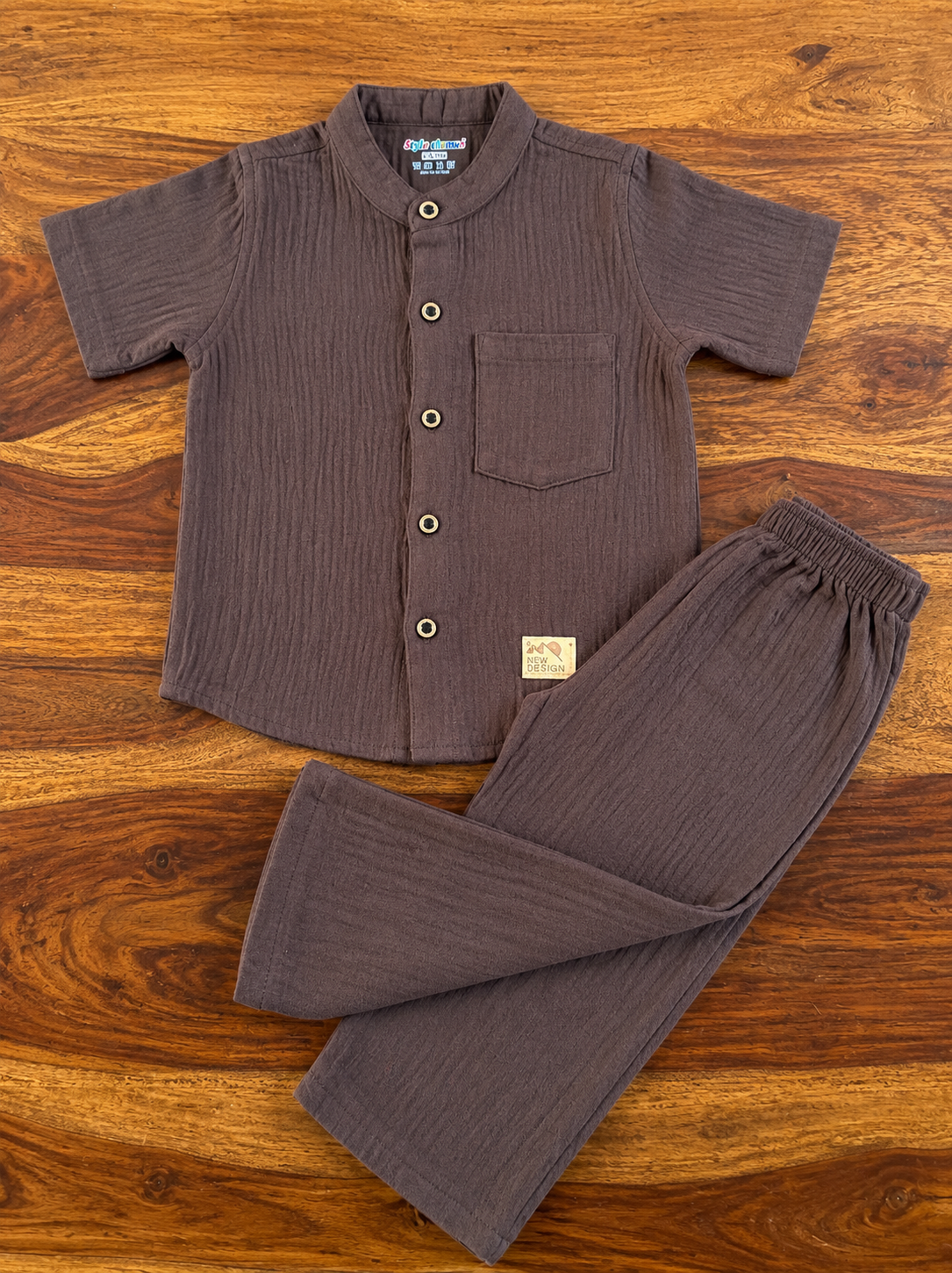 Organic Muslin Shirt & Pant Set for Kids