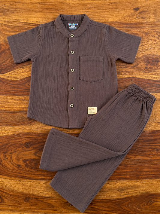 Organic Muslin Shirt & Pant Set for Kids