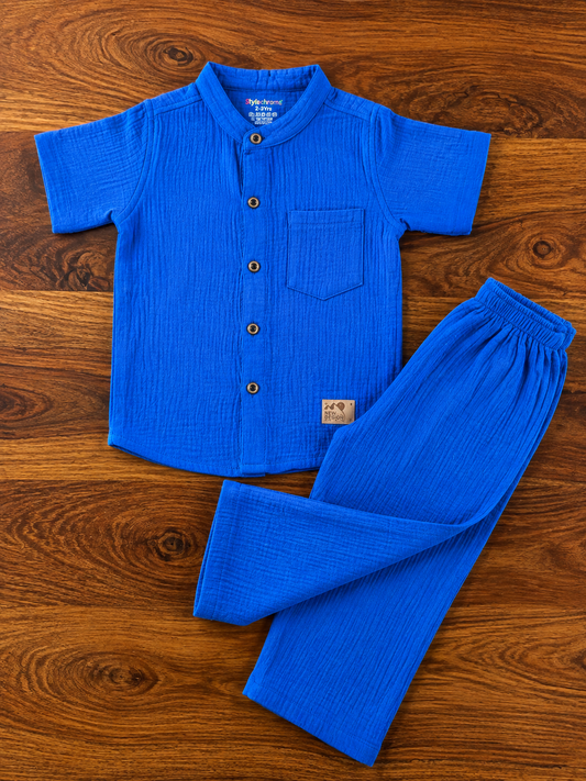 Organic Muslin Shirt & Pant Set for Kids