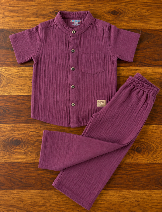 Organic Muslin Shirt & Pant Set for Kids