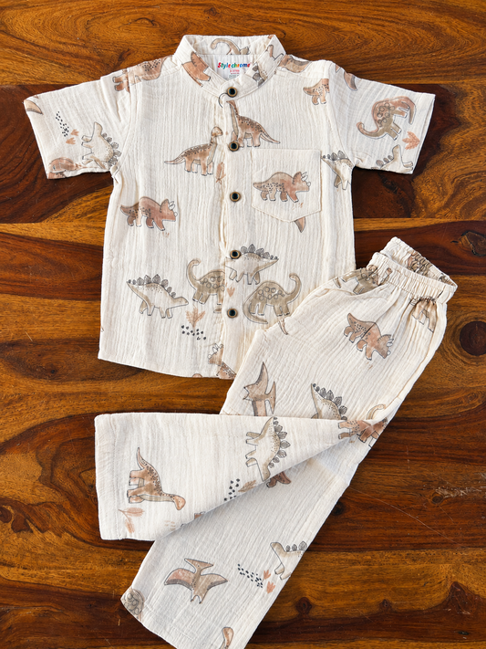 Organic Muslin Shirt & Pant Set for Kids
