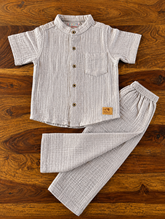 Organic Muslin Shirt & Pant Set for Kids