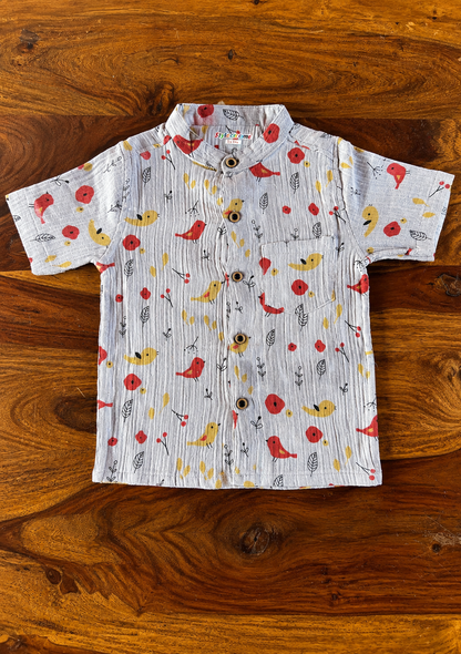 Organic Muslin Shirt & Pant Set for Kids