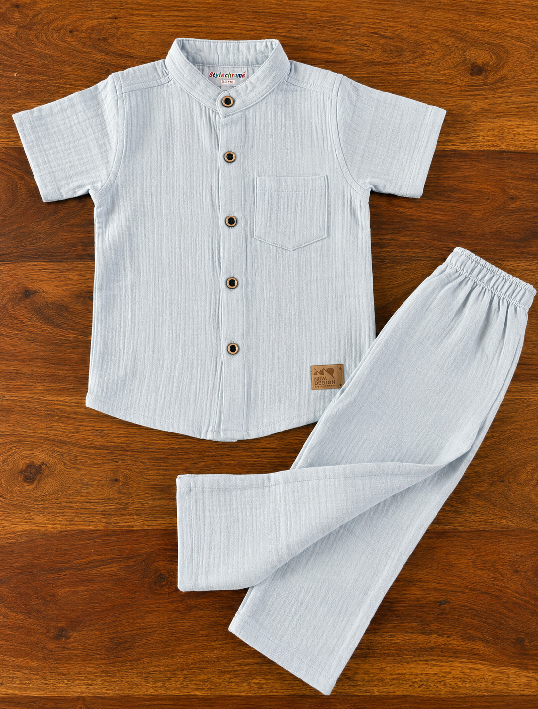 Organic Muslin Shirt & Pant Set for Kids