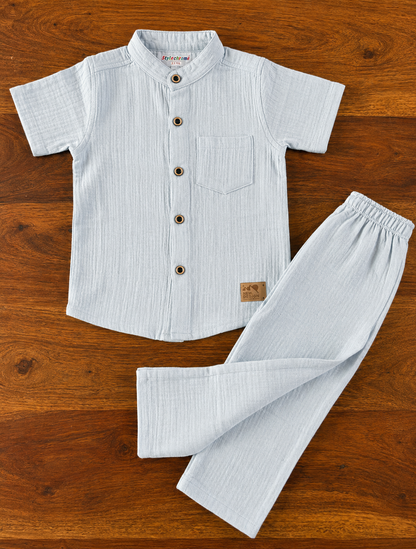 Organic Muslin Shirt & Pant Set for Kids