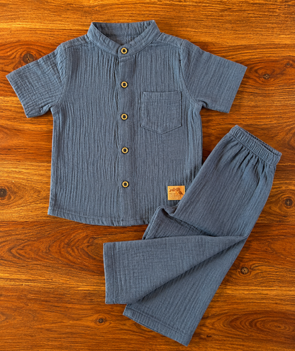 Organic Muslin Shirt & Pant Set for Kids