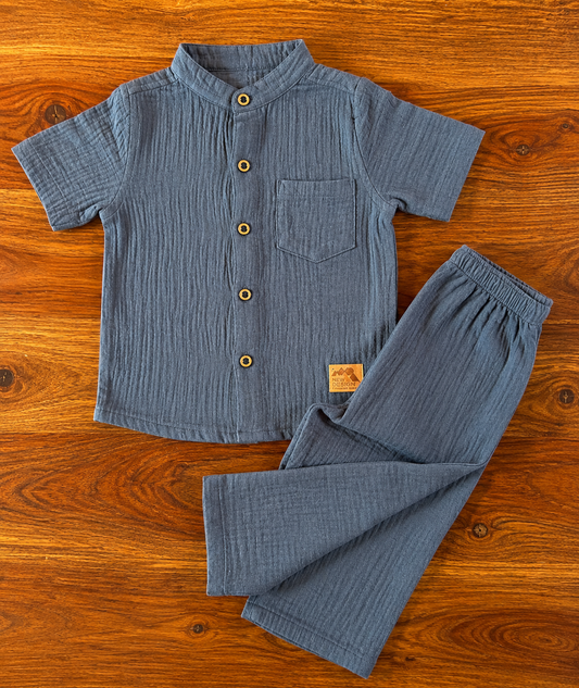 Organic Muslin Shirt & Pant Set for Kids
