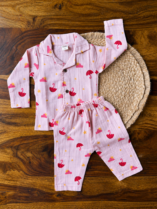 Muslin Collar Shirt & Pant Set