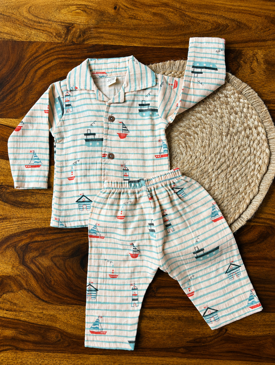 Muslin Collar Shirt & Pant Set