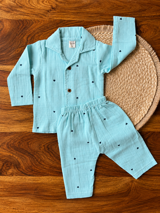 Muslin Collar Shirt & Pant Set