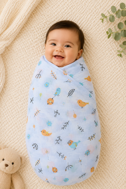 Pure Organic Muslin Swaddle 100 * 100 cm