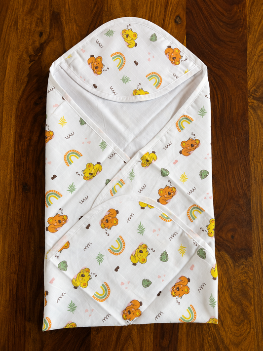 Pure Organic Muslin Hooded Towel 70 * 70 cm