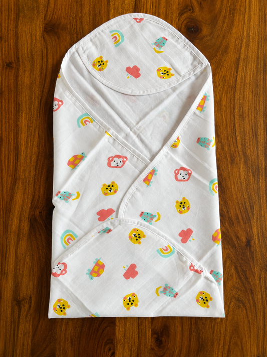 Pure Organic Muslin Hooded Towel 70 * 70 cm