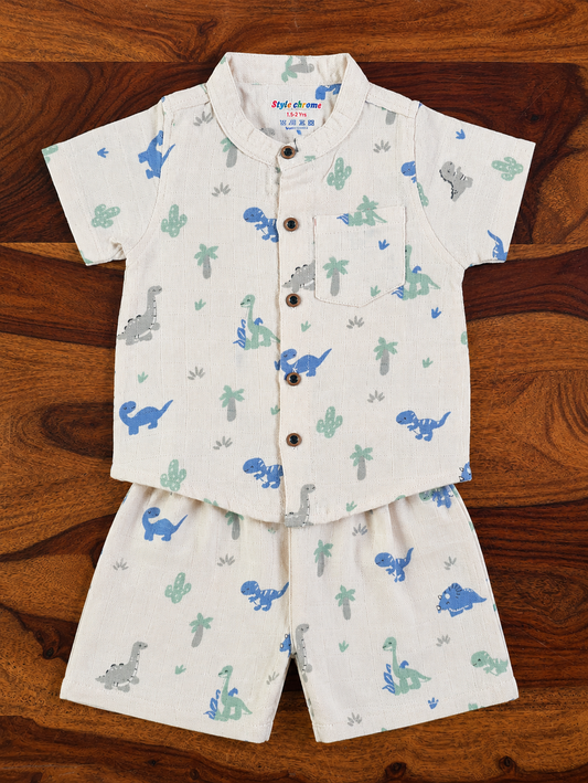 Organic Muslin Shirt & Shorts Set for Kids