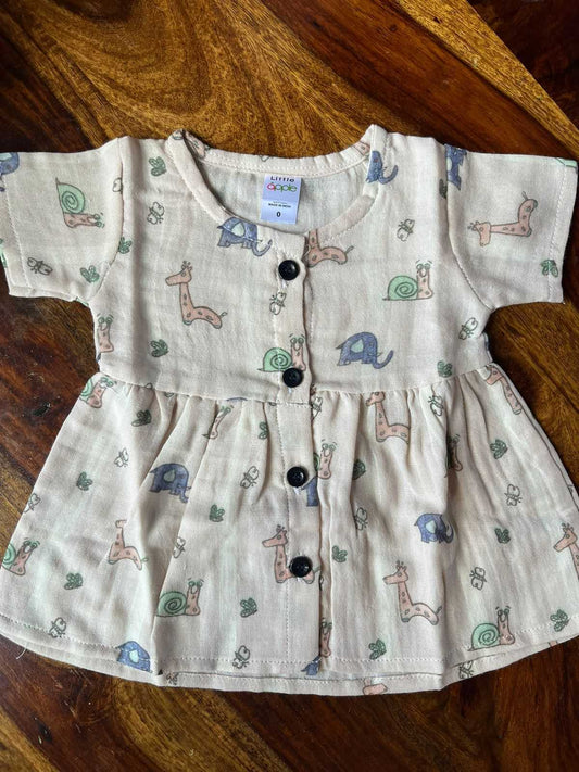 Organic Muslin Half-Sleeve Frock