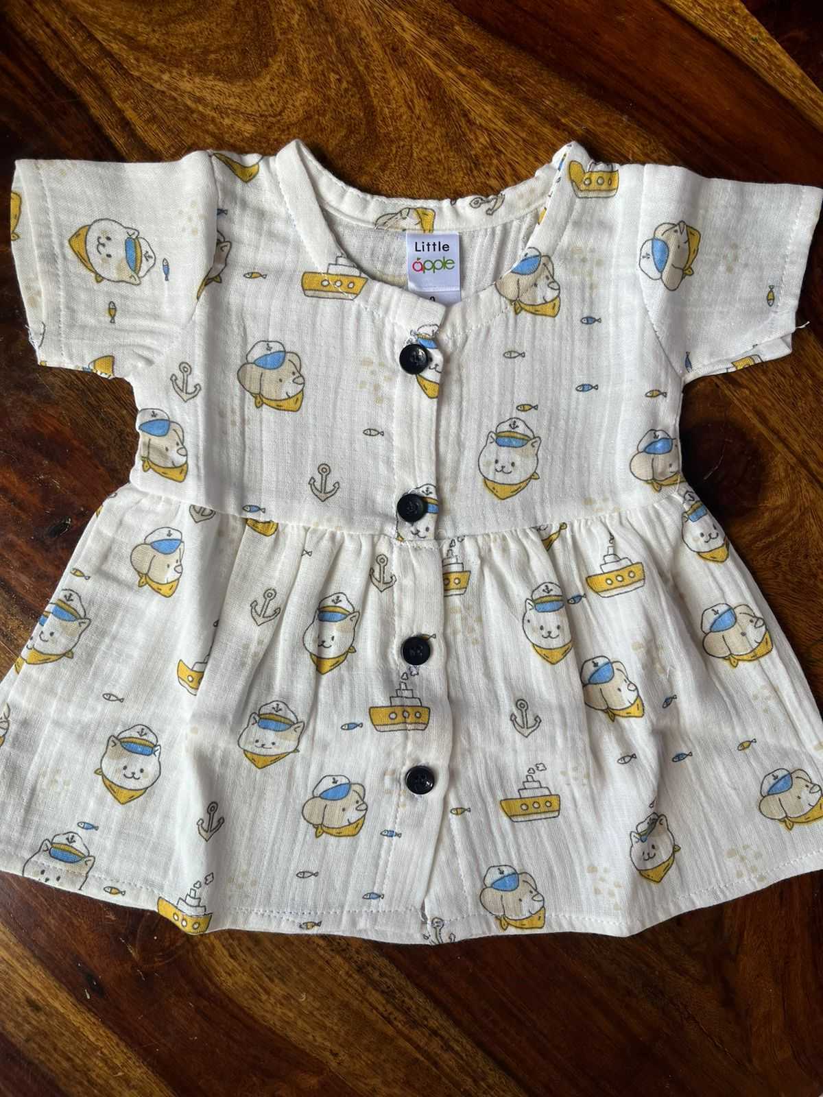 Organic Muslin Half-Sleeve Frock