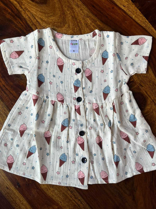 Organic Muslin Half-Sleeve Frock