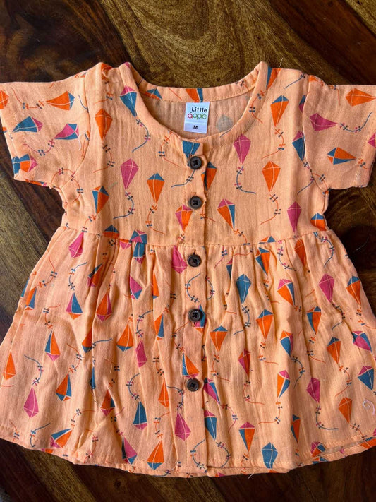 Organic Muslin Half-Sleeve Frock