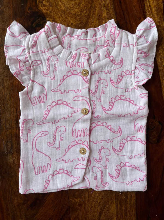 Organic Muslin Frill Top