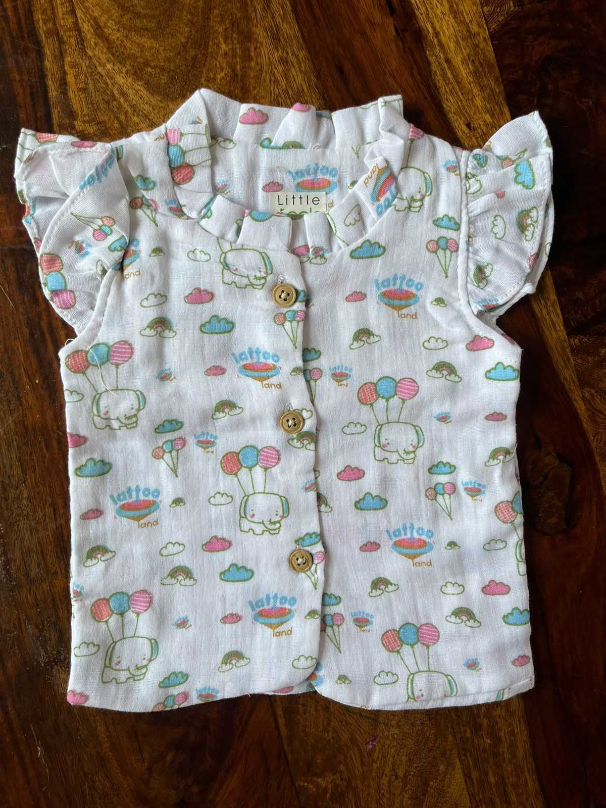 Organic Muslin Frill Top