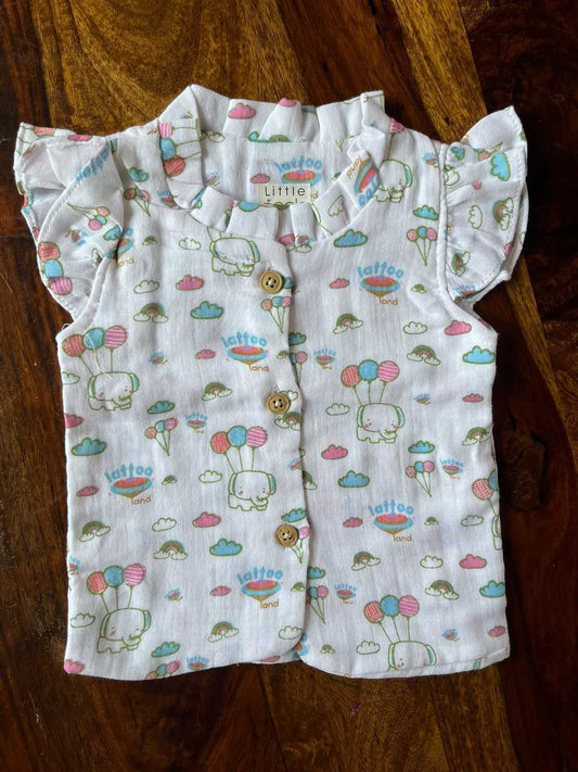 Organic Muslin Frill Top