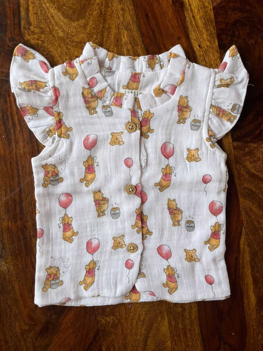 Organic Muslin Frill Top