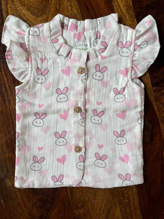 Organic Muslin Frill Top