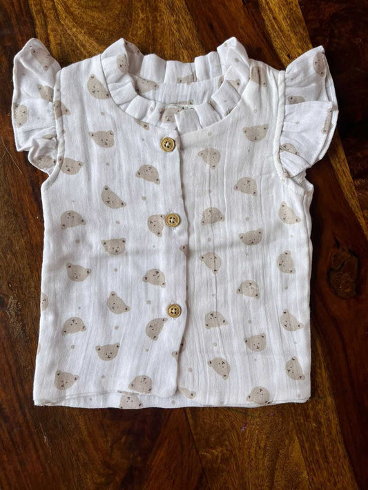 Organic Muslin Frill Top