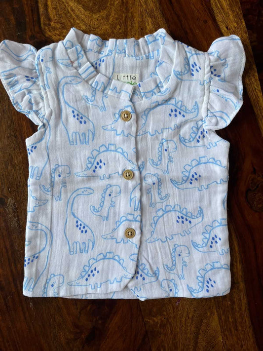 Organic Muslin Frill Top