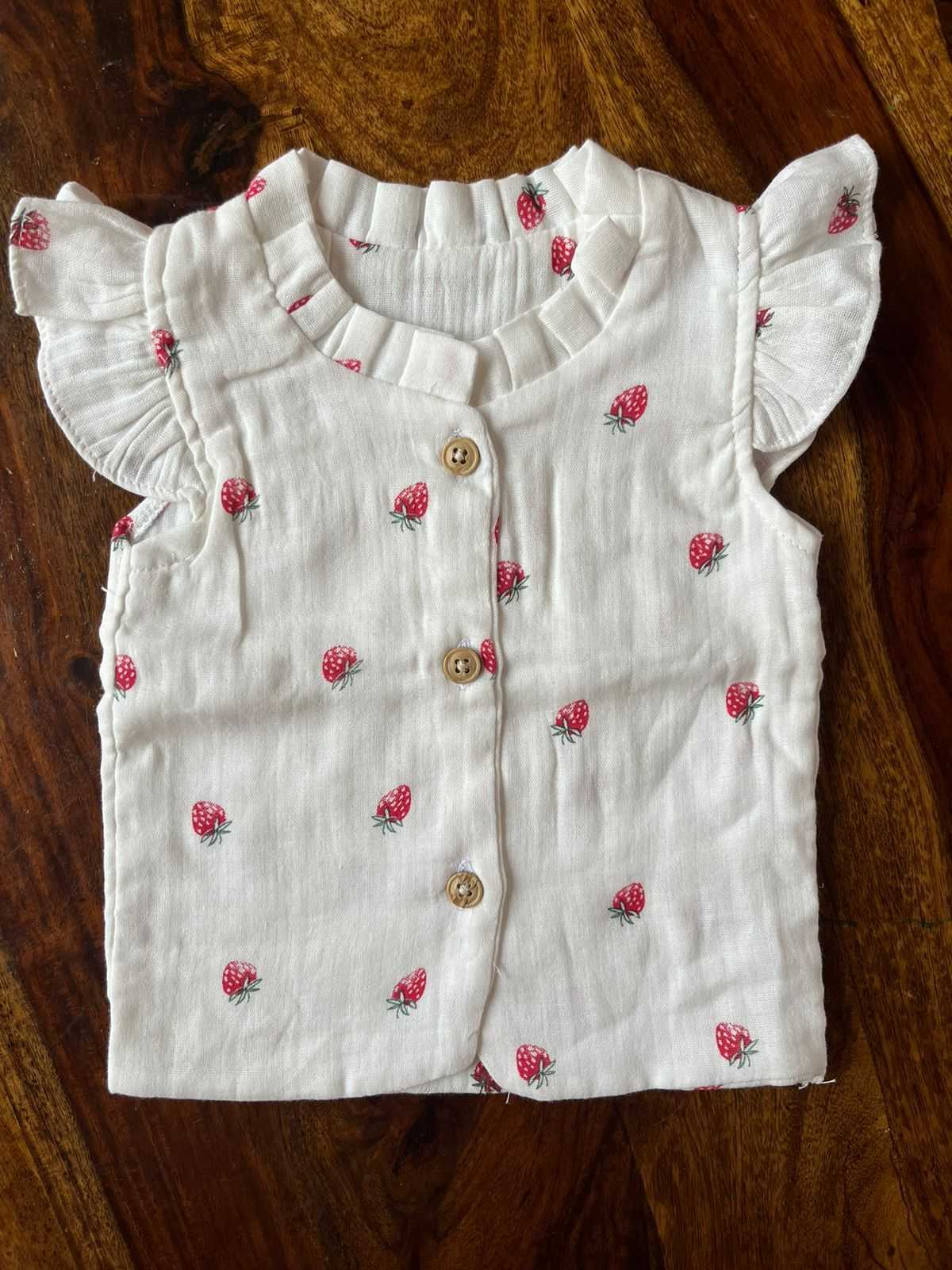 Organic Muslin Frill Top