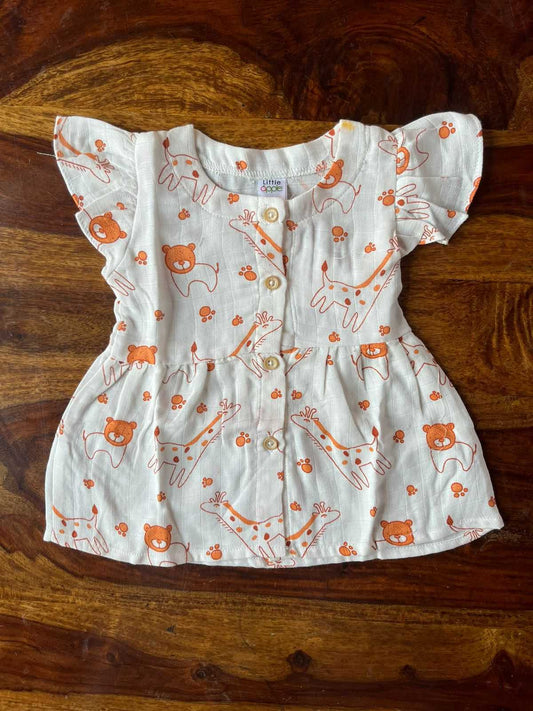 Organic Muslin Frill Frock