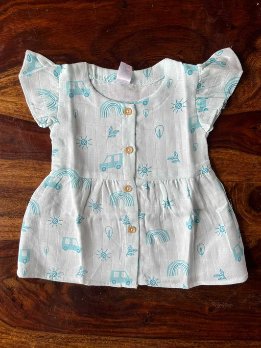 Organic Muslin Frill Frock