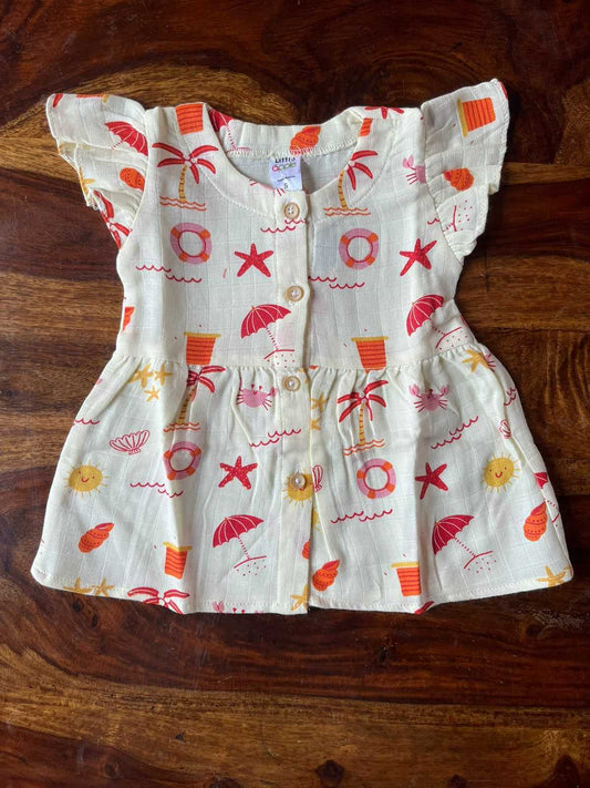 Organic Muslin Frill Frock