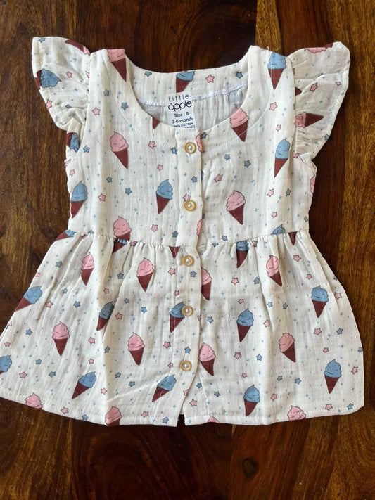 Organic Muslin Frill Frock
