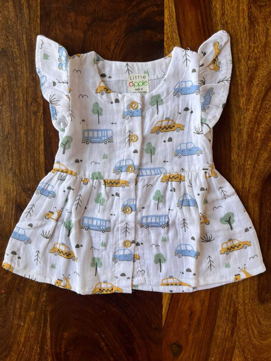 Organic Muslin Frill Frock