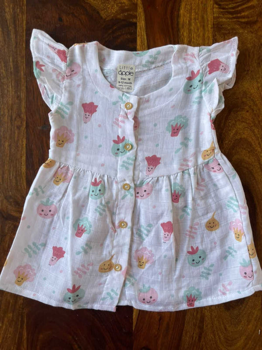 Organic Muslin Frill Frock