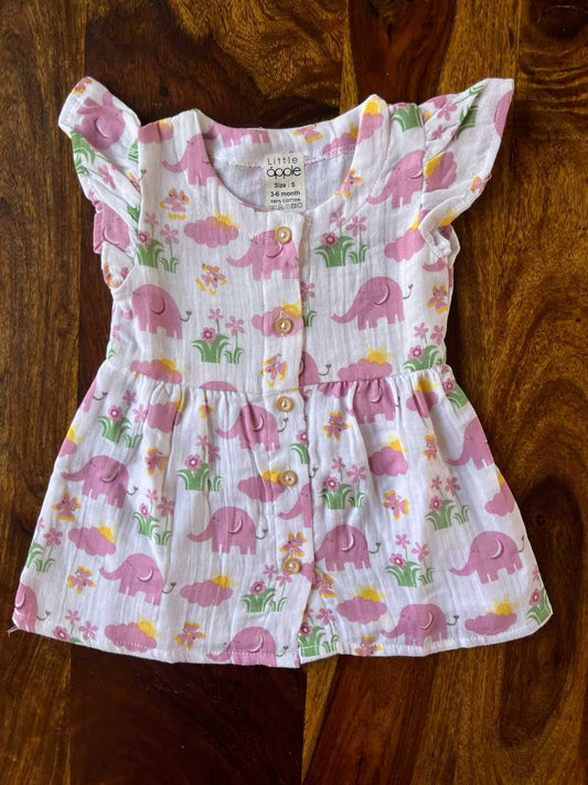 Organic Muslin Frill Frock