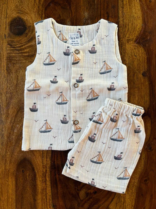 Organic Muslin Jabla with Shorts