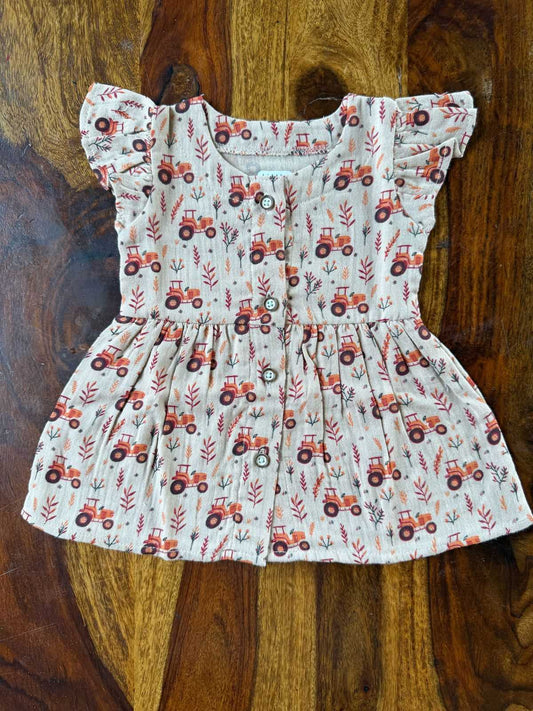 Organic Muslin Frill Frock