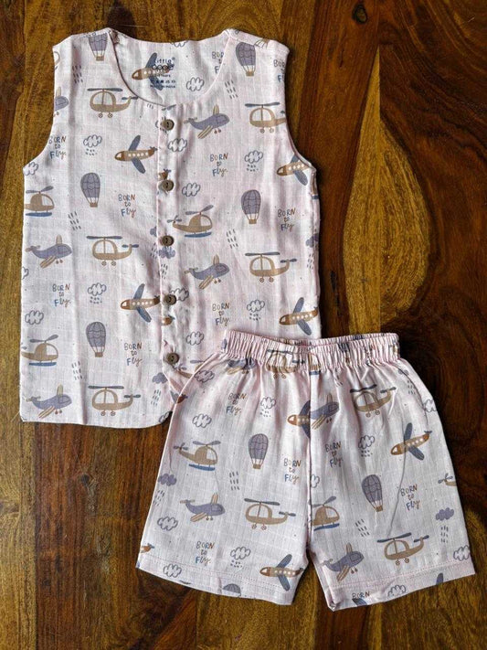 Organic Kids Muslin Jabla with Shorts