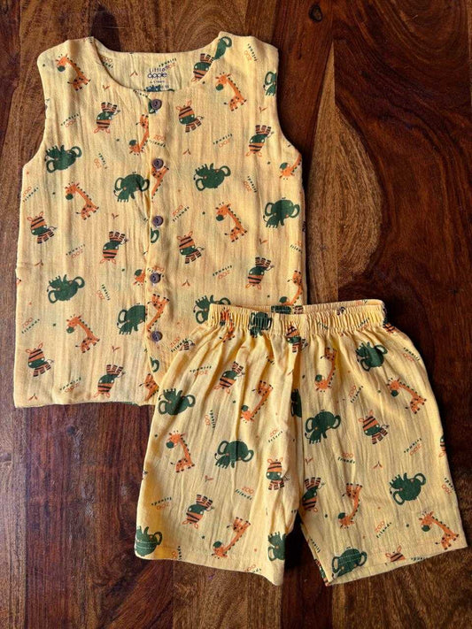 Organic Kids Muslin Jabla with Shorts